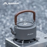 BISINNA 1.4L Camping Water Kettle Aluminum Alloy Teapot Ultralight Portable Cookware Outdoor Picnic Hiking Tableware Stovetop