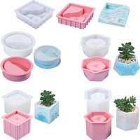 Succulent Flowerpot Silicone Mold Planter Vase Plants Flower Pot Cement Clay Gypsum Mold Candle Soap Crafts Casting Home Decor