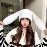 2026 Winter Thicken Lambhair ski mask beanie hat for women Balaclava Spicy Girl Style Hat 3D Rabbit Ear Girlfriend hat