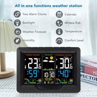 Wireless Weather Station Indoor Outdoor Thermometer Hygrometer with Forecast Sunrise Sunset Mold Risk Alarm for Home Garden