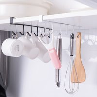 Eisen 6 Haken Lagerung Regal Schrank Schrank Metall Unter Regale Becher Tasse Hanger Badezimmer Küche Organizer Hängen Rack Halter