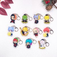 11Pcs Anime Assassination Classroom Car Keychain Accessories Acrylic Cute Charms Pendant For Bag Key Holder Backpack Decoration