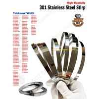 1M 301 Stainless Steel Strip High Elasticity Sheet Thin Foil Plate Thick 0.1-1mm Width 1.8/2/3/4/5/6/7/8/9/10/15/20/25/30~50mm
