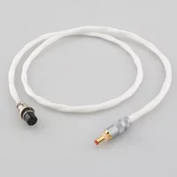 HI-End Pure Solid Silver DC Cable GX16-4 Pin to 5.5*2.1mm Female Phono amplifier cable DC Linear power supply cable