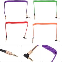 4Pcs 3.5mm Audio Cable Male to Male Trs Stereo Aux Cord Crystal Clear Sound Gold Plated Connectors for Car