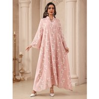 Eid Muslim Party Dress for Women Abaya Flower Maxi Evening Long Dresses Jalabiya Morocco Dubai Abayas Kaftan Vestidos Long Robe