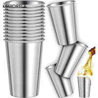 4 Pieces Stainless Steel Pint Cups 500ml Stainless Steel Tumblers Pint Camping Cups Drinking Glasses Stackable Metal Cups