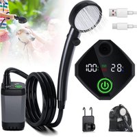 Outdoor Camping Shower Portable Electric Shower Pump Waterproof Adjustable, Shower Tool with 2M Hose, for Outdoor Home Cleaning