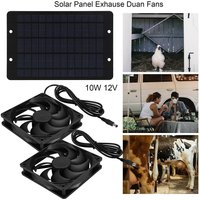 10W Solar Powered Exhaust Fan Independent Versatile Energy Saving 12V Solar Panel Fan Kit for Chicken Coops Doghouses