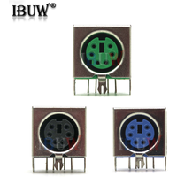 5PCS/lot Keyboard Socket PS2 6P Mouse Socket 6-pin Connector Round Purple Green Black