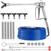 SucceBuy Airless-Farbspritzpistolen- und Schlauch-Set, 3600 PSI Hochdruck-Farbspritzschlauch-Set, Drehgelenk, Airless-Spritzpistolen-Set