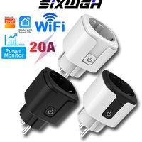 WiFi Smart Socket EU Plug 20A Power Monitoring Timer Home Outlet Compatible With Google Alice SmartThings Alexa