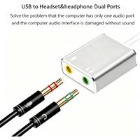 USB Type C External Sound Card Adapter Audio USB-C to 3.5mm Jack Headphone Mic for Laptop MacBook Pro