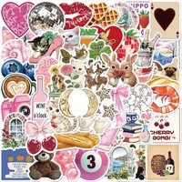 50Pcs Aesthetic Pinterest Sticker Decoration Fashion Harajuku Laptop Luggage Creative Wall Bar Decor Streetwear Creative Sticker