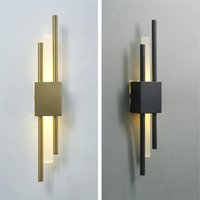 Modern Acrylic Pipe Wall Lamps for Living Room Bedroom Hallway Wall Sconce Light LED Black and Gold Iron Art Room Decor Lighting
