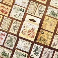 45Pcs Nature Post Office Box Stickers Student Supplies Handmade DIY Decoration Greeting Cards Magazines Decorative Collage