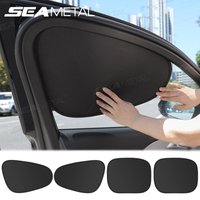 SEAMETAL Car Side Window Sun Shade Cover 4-Layer Electrostatic Sunshade Curtains Foldable Anti-Glare UV Blocking Protector Cover
