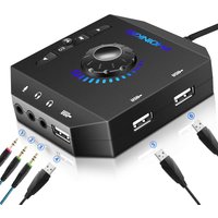 Professional Computer External Sound Card USB Audio Adapter for PC Windows Laptops Desktops with 3.5mm Interface USB Interface
