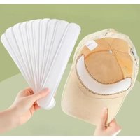 New 10PCS Summer Cap Liner Bands Sweatband Hat Sweat Absorber Stickers Visor Hats Adhesive Sweat Strips Disposable Tools Pads
