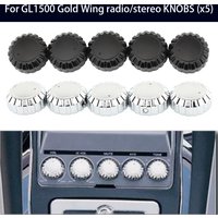 Radio stereo volume control rotary button Knobs trim kit For Honda Goldwing GL1500 1988-2000 aluminum 5Pcs Black accesorios Moto