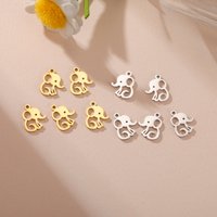 5pcs/Lot Stainless Steel Tiny Elephant Pendant Animals Charms For Jewelry Making Diy Women Necklace Bracelet Accessory