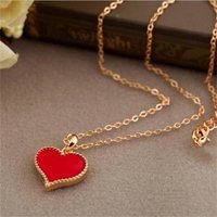 Golden Simple Chain Acrylic Heart Pendant Necklace for Women Party Fashion Black Red Collar Chokers Korean Trendy Jewelry Gift