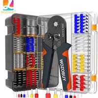 Sechseckiges, selbstverstellbares Ratschen-Aderendhülsen-Crimpwerkzeug-Set, 23–7 AWG, 0,25–10 mm2, Crimp-Set mit Aderendhülsen, Drahtklemmen