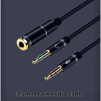 3.5mm Jack Earphones Splitter Audio Cables 1 To 2 Male Female Connector Cabo Microphone Headphone Aux Extension Digital Cable