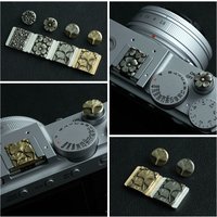 Brass Apricot Leaf Series Hot Shoe Cover with Shutter Button Cap for Canon Nikon Sony Fuji Leica ZF DSLR Mirrorless Accessories
