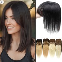 Human Hair Toppers For Women 8x12cm Silk Base Ultra-thin 360°Cover Wide Hairpart/Grey Hair Highly Breathable Easy Install&Remove
