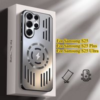 For Samsung S25 Ultra Magsafe Charging Metal Heat Dissipation Case For Galaxy S25 Plus Aluminium alloy Hard Shockproof Bumper