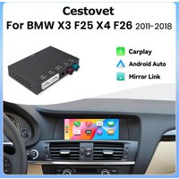 Adapter Junsun Wireless CarPlay Android Auto do BMW X3 F25 X4 F26 2011-2018 CIC NBT EVO System Mirror Link AirPlay Bluetooth GPS Navigation