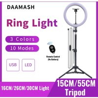 16cm/26cm/30cm LED Selfie Ring Lighting Photographic Ring Lamp USB Remote Fill light Video Live Phone Holder & Tripod