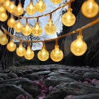 LED Solar String Lights 8 Modes Outdoor Crystal Globe Solar Powered Patio Light for Garden Wedding Party Christmas Decor Gifts