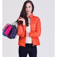 Weibliche Ultra Leichte Packbare Puffer Mäntel 2023, Neuheiten Mode Stehen Kragen Koreanische Slim Fit Frauen Büro Dame Mantel