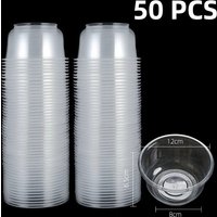Disposable Plastic Bowls Heavy Duty Transparent for Ice Cream Dessert Fruit Salad Party Wedding Picnic Takeaway Food Container