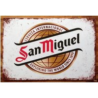 SAN MIGUEL Lager Beer Large Vintage Metal Sign Home Bar Pub Man Cave Shed Garage