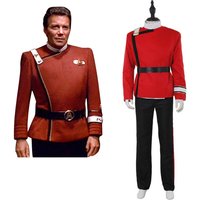 Movie Star James T. Kirk Spock Cosplay Trek Costume Man's Red Uniform Halloween Carnival Outfit