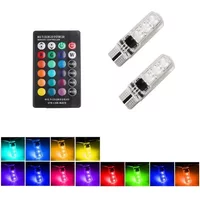 Waterproof W5W remote control RGB ambient light, car signal atmospheric light bulb T10 5050 6SMD 194 168 car accessories