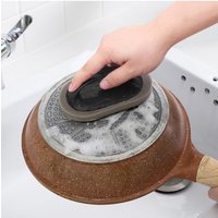 Magic Emery Sponge Brush Wipe Eraser Cleaner Kitchen Bath Rust Strong Decontamination Cleaning Tools With Handle Household Tools