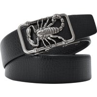 Männer Plus Große Größe 130 140 150 160 170 cm Skorpion 3D Schnalle Gürtel Leder Automatische Schnalle Punk Gürtel Designer gürtel Tier 2023