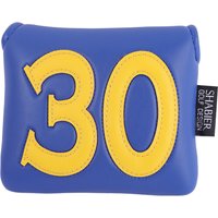 Blue Synthetic Leather Yellow 30 Applique Golf Headcovers Squar Large Mallet Putter Head Covers