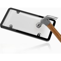US 2 In 1 License Plate Frame With Clear Cover Full Mount Accessories