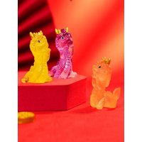 Creative Cartoon Transparent Resin Dragon Ornaments Chinese Zodiac Mini Dragon Figurine Cute Delicate Auspicious Dragons Home