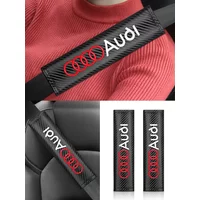 2Pcs Car Seat Belt Leather Safety Shoulder Cover Protection Pad For Audi S Line A3 A4 A5 A6 A7 Quattro Q2 Q3 Q5 Q7 S3 S4 S5 RS3