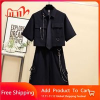 2025 Summer Short Set for Women New Korean Style Loose Tie Short Sleeved Shirt + Workwear Five Quarter Pants Two-piece Set Woman