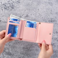 Korean Cute Cartoon Cat Women Wallets Girls Portable Card Holders Coin Purses PU Leather Short Wallets Female Girls Purse