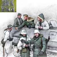 1: 35 Die Casting Resin Model Assembly Toy Soviet Tank Soldier 6-Person Scene Layout Characters Unpainted State