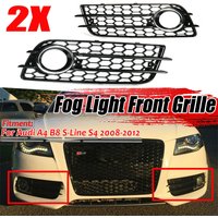 2PCS Car Front Fog Light Grille Cover Honeycomb Fog Lamp Grill For Audi A4 B8 S-Lines S4 Bumper 2008-2012 8K0807681C 8K0807682C