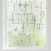 Film de fenêtre givré Non adhésif, Film de confidentialité givré pour fenêtres en verre, autocollant de fenêtre décoratif auto-statique pour la maison
